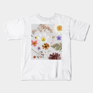 Beautiful Botany Collage - Silver Grey Kids T-Shirt